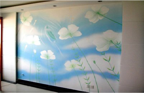 鹤庆画墙绘怎么画好白云的蓬松感？