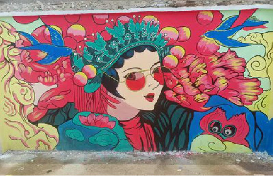 鹤庆墙体彩绘-网红墙