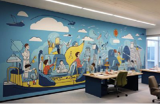 鹤庆办公室墙绘的特点。