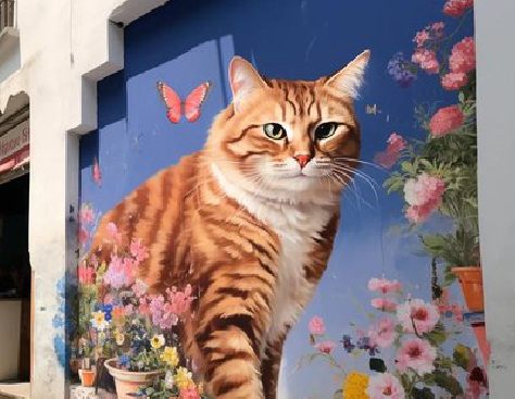 鹤庆自己绘制有个性的手绘墙