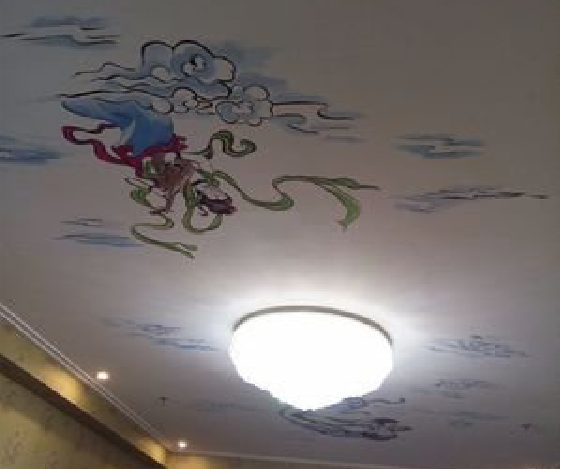 鹤庆如何快速绘制天花板上的手绘墙？
